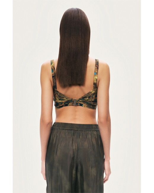 Nocturne Green Printed Ring Detail Crop Top