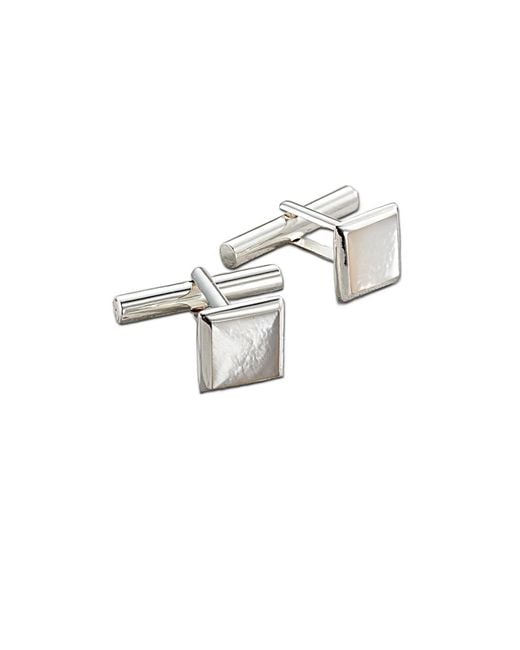 Posh Totty Designs Metallic Square Mother-Of-Pearl And Cufflinks for men
