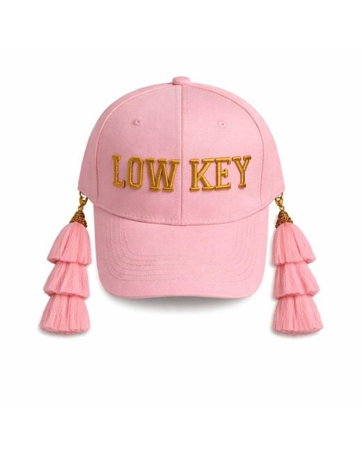 Julia Clancey Pink Low Key Tasseltastic Trucker Cap