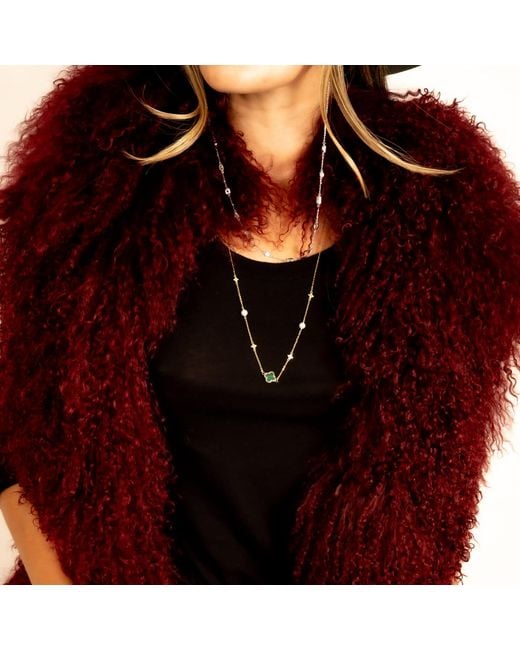 Shaded the Label Metallic Niamh Malachite & Pearl Necklace