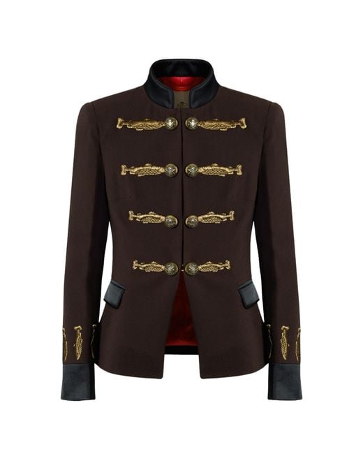 The Extreme Collection Black Military Tailored Blazer With Embroidery