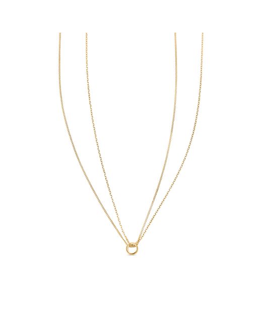 Esterah Metallic Double Layered Circle Necklace