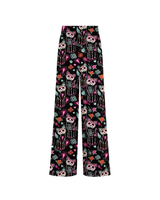 Aloha From Deer Black Cat Skeleton Long Loose Pants