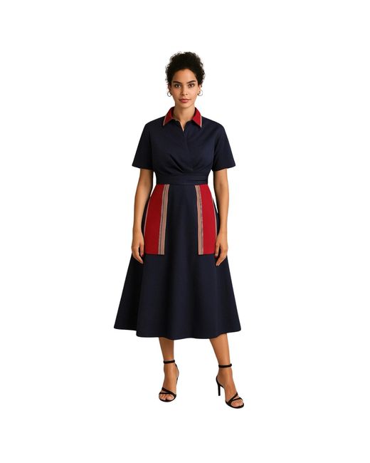 Xclamations UK Blue Oriki Midi Dress