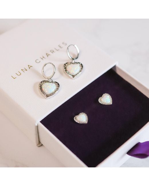 Luna Charles Metallic Opal Heart Earring Gift Set