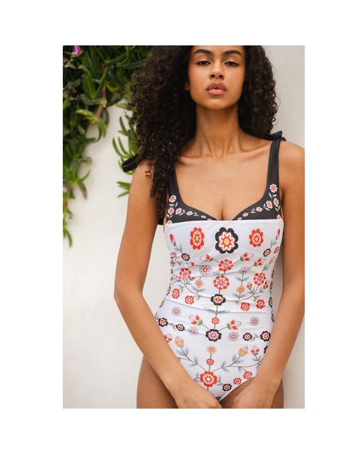 Jessie Zhao New York Red Ballerina One-Piece Swimsuit
