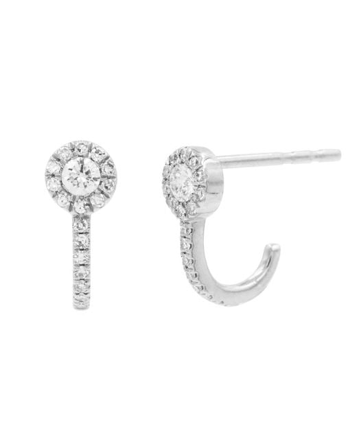 KAMARIA White Circle Diamond Huggies