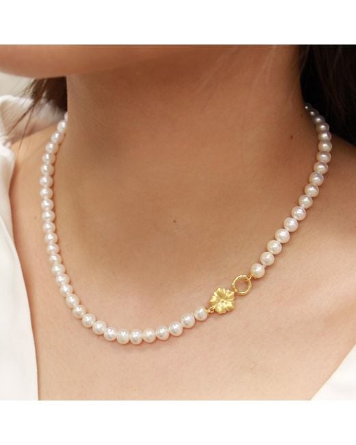 Agora Jewellery Metallic Bavella Pearl Necklace