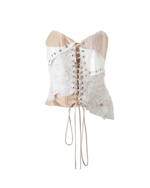 Paloma Lira White Deconstructed Lace Corset