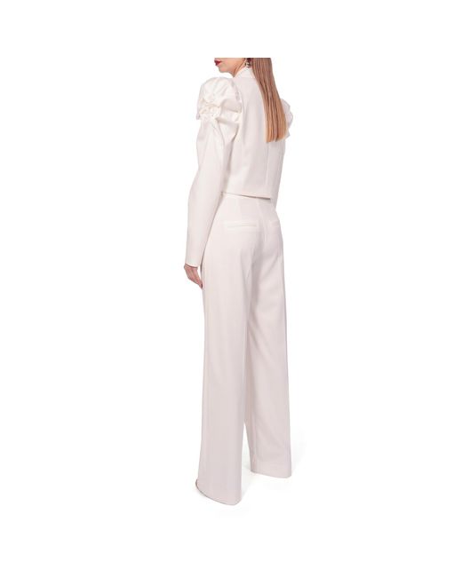 AGGI by HALEWSKI White Naya Aesthetic Short Blazer With Puffed Sleeves
