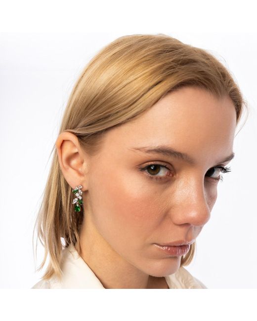 Spero London Green Fancy Drop Tree Branch Earring