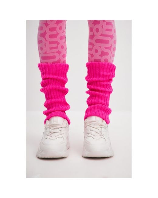 Monosuit Pink Fuchsia Knitted Leg Warmers
