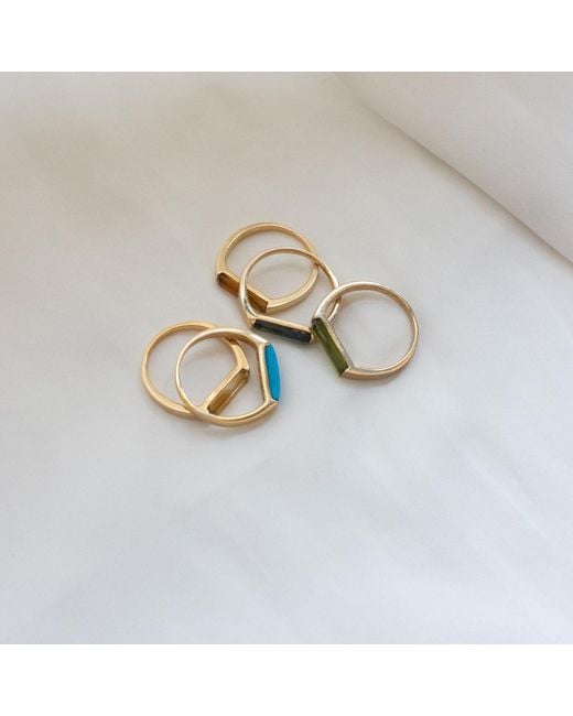 Preeti Sandhu Blue 14K Plated Slim Stacking Ring