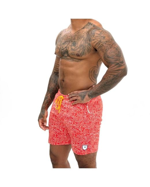 Live Kolibri Red Abstract Cherry Swim Trunks for men