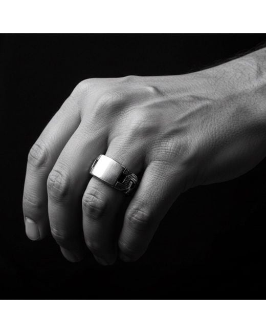 Tg-Jewellery by Tamara Gervasio Green Chain & Plate Ring – Sterling, Handmade for men
