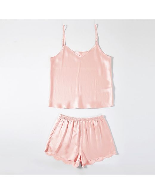 Soft Strokes Silk Pink Pure Mulberry Silk Camisole With Adjustable Straps