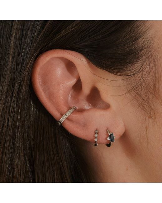 Zohreh White Sapphire Starburst Ear Cuff Sterling