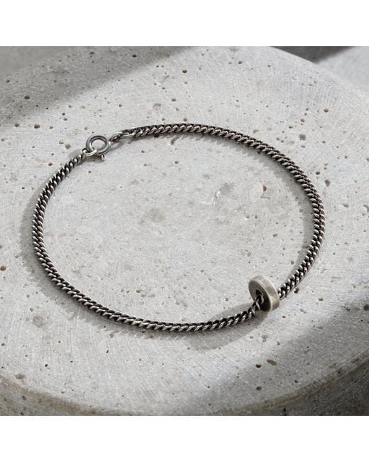 Posh Totty Designs Metallic Oxidised Sterling Mini Spinning Disc Bracelet for men