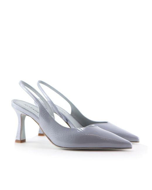 Notabene Blue Emira Slingback Stilettos, Ice Patent