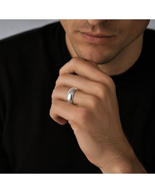 Unaloe White Wide Domed Ring for men