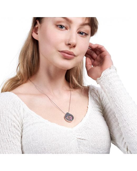 My Little Nature Blue Designer Jewelry Handcrafted Necklace With Scottish Heather Flower Blossoms