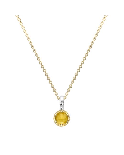 Dinny Hall Metallic November Lemon Quartz Birthstone Pendant