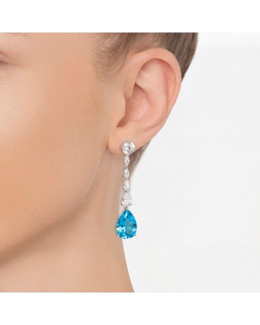 Latelita London Blue Bardot Topaz Drop Earrings