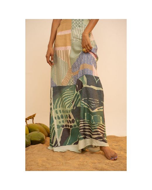 Tega Collective Metallic Samudram Reef Two Piece Gown