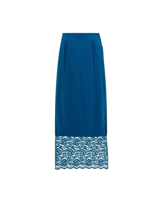 Sophie Cameron Davies Blue Silk Maxi Skirt