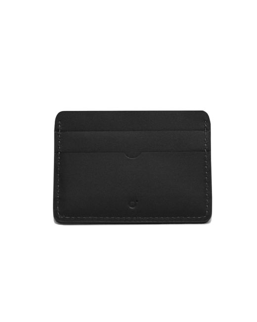 godi. Black Handmade Leather Card Case for men