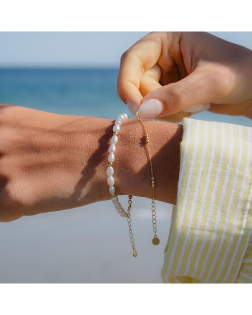 Nazzar Metallic Mini Trio Bead Station Chain Bracelet