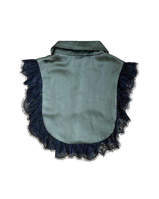 L2R THE LABEL Green Satin Amal Top