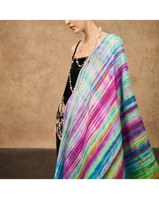 Silk and Bears Purple Brushstroke Hand-Dyed Silk Shawl – Mulberry Silk Wrap