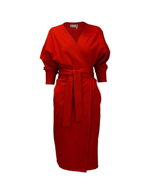 Nola Red Kimonodress
