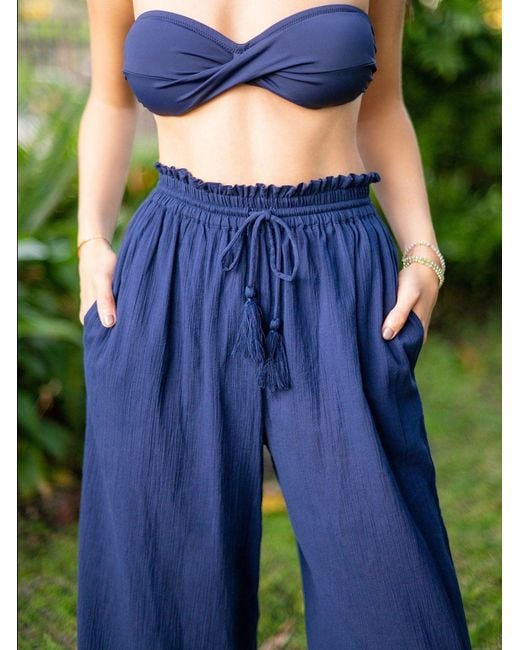 Change of Scenery Blue Neutrals Brooke Pull-On Beach Pants
