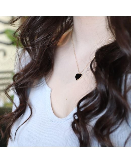 Rejected Hearts Club Metallic Single Hearted Girl Filled Necklace With Magnetic Clasp