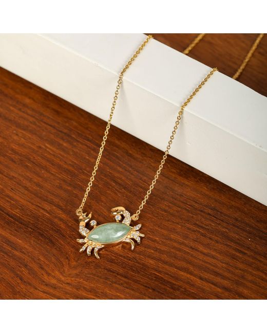 The Jewelz Metallic Crab Flow Aventurine Necklace For Gifting