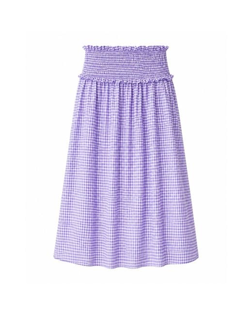 Mind Traveler Purple Lea Gingham Skirt