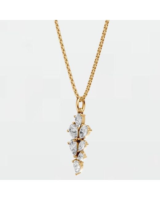 Aya Fine Jewelry Metallic Pear Cut Lab Diamond Leaf Bridal Pendant