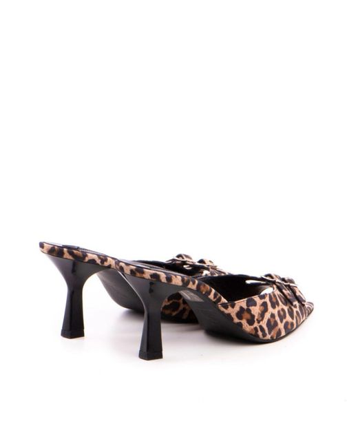The 5Th Element Brown Myra Nude Leather Pointed Mules