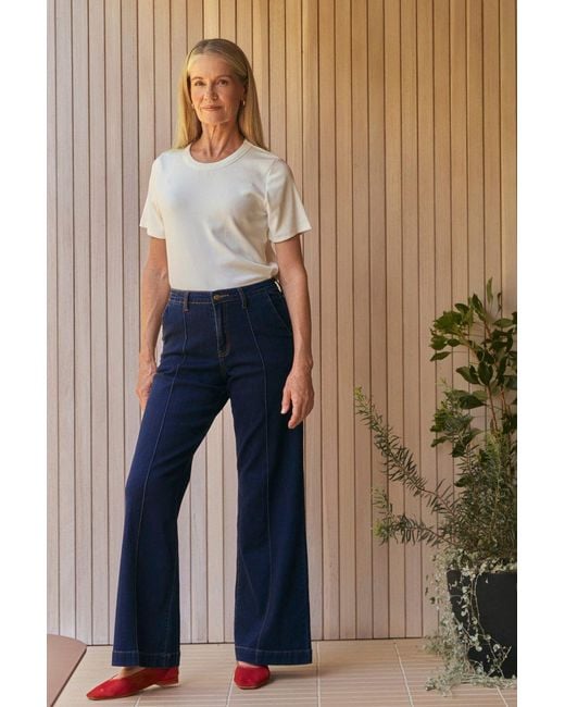 Adrift Clothing Blue Adrift Denim Wide Leg Jeans