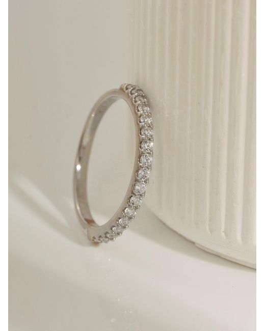 Diamonbliss White Embellished With Swarovski Half Carat Round Cut Half Eternity Ring