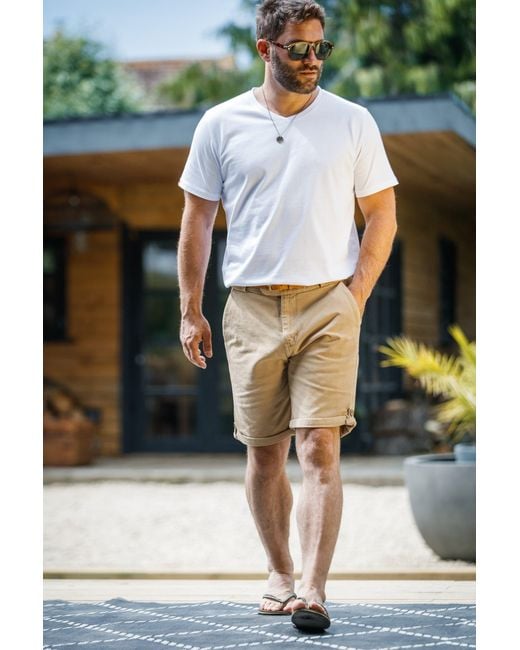 &SONS Trading Co Natural Neutrals &Sons Virgil Chino Shorts Tan for men