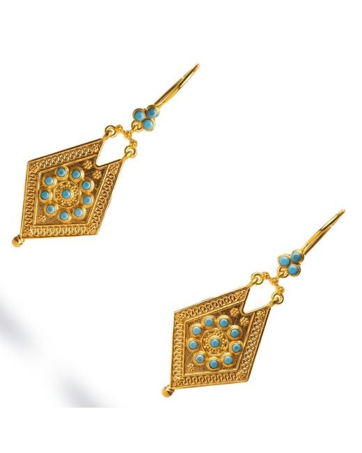Ebru Jewelry Metallic Vintage Style & Design Dangle Earrings