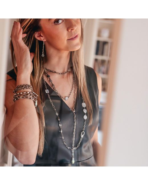 Loni Paul Jewelry Metallic Lariat With Labradorite Pendant
