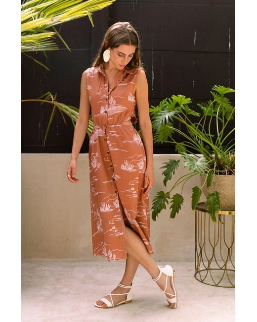 Em & Shi Red Arizona Shirt Dress