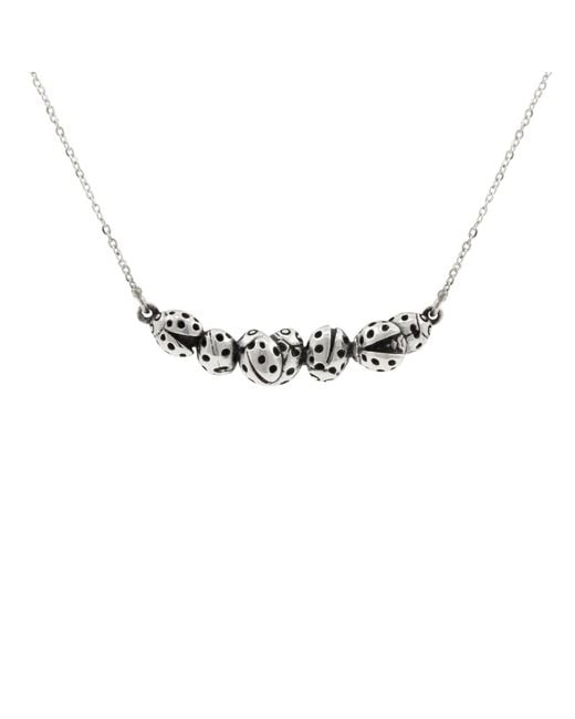 Lee Renee Metallic Loveliness Of Ladybird Necklace – Silver