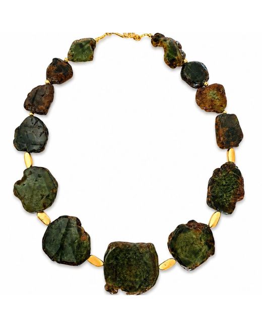 Way to Chic Green Raw Chalcedony Statement Necklace