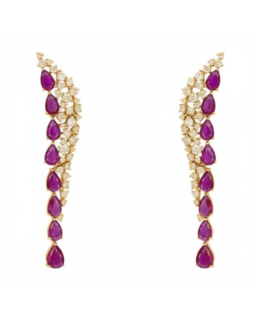 Latelita London Multicolor Baroness Gemstone Drop Earrings Ruby