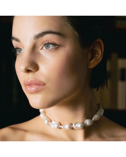 EVA REMENYI Metallic Baroque Pearl Choker